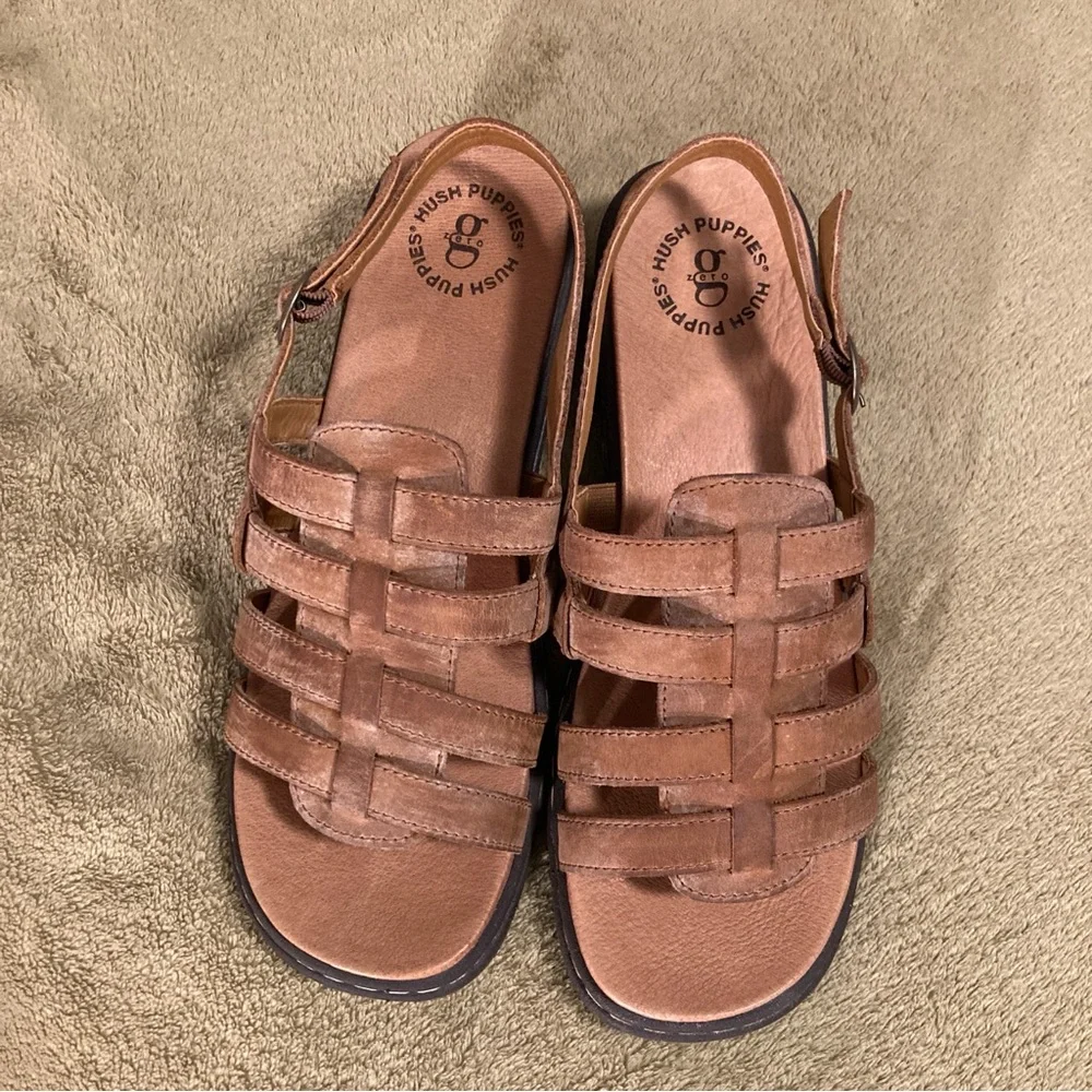 NIB Vintage Hush Puppies Leap Leather Sandals 8W